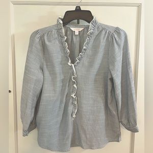 EUC Lauren Conrad pinstripe blouse XS